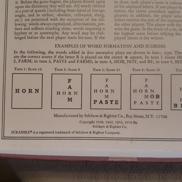 Vintage 1976 Selchow & Righter Scrabble Board Game - Picture 6 of 8